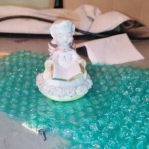 Porcelain Angel Figurine with Gold Accents